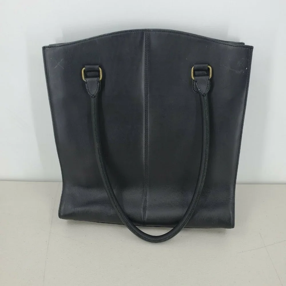 Eddie Bauer Black Leather Tote Bag